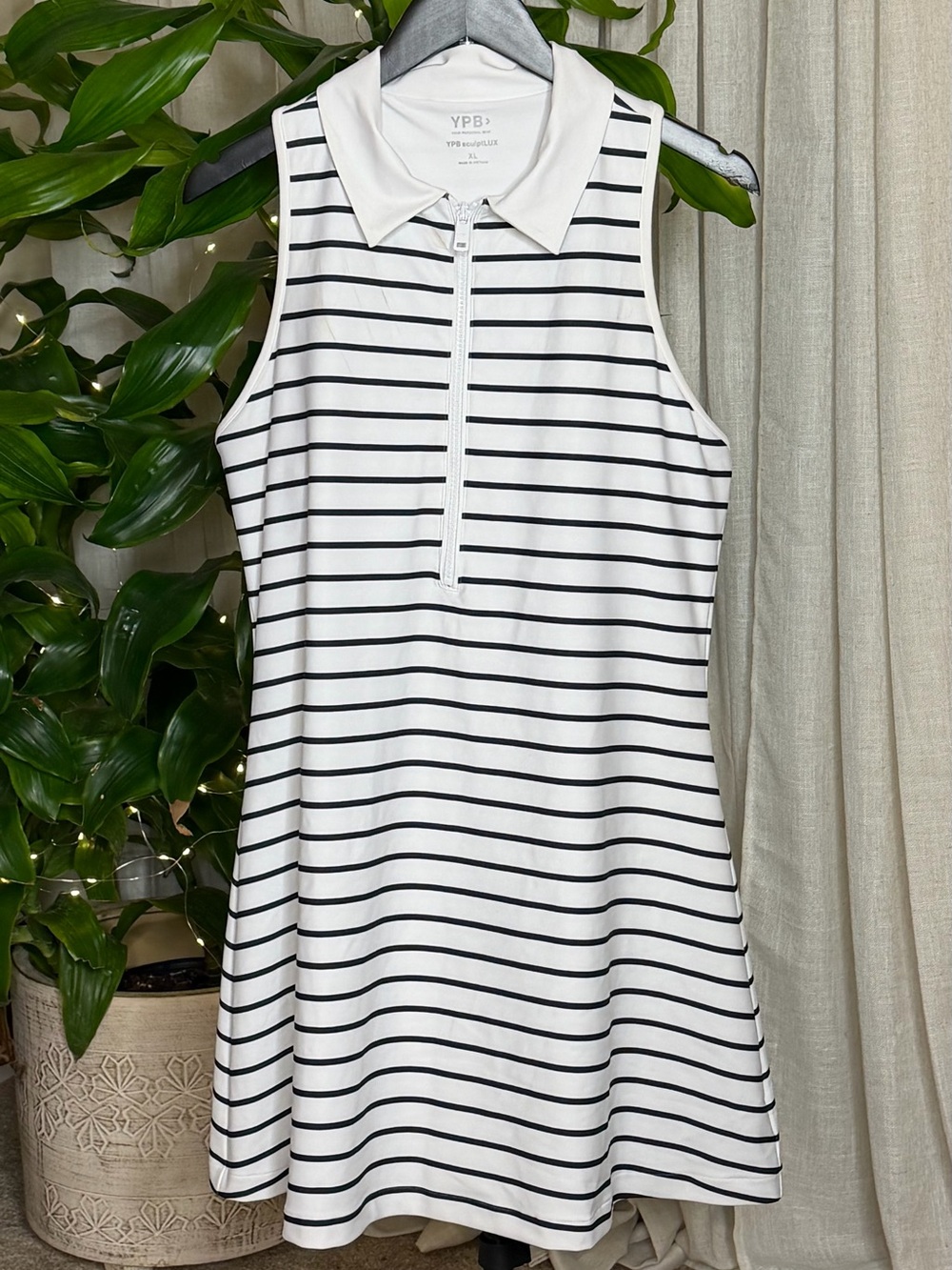 Abercrombie YPB sculptLUX Striped Polo Active Dress XL